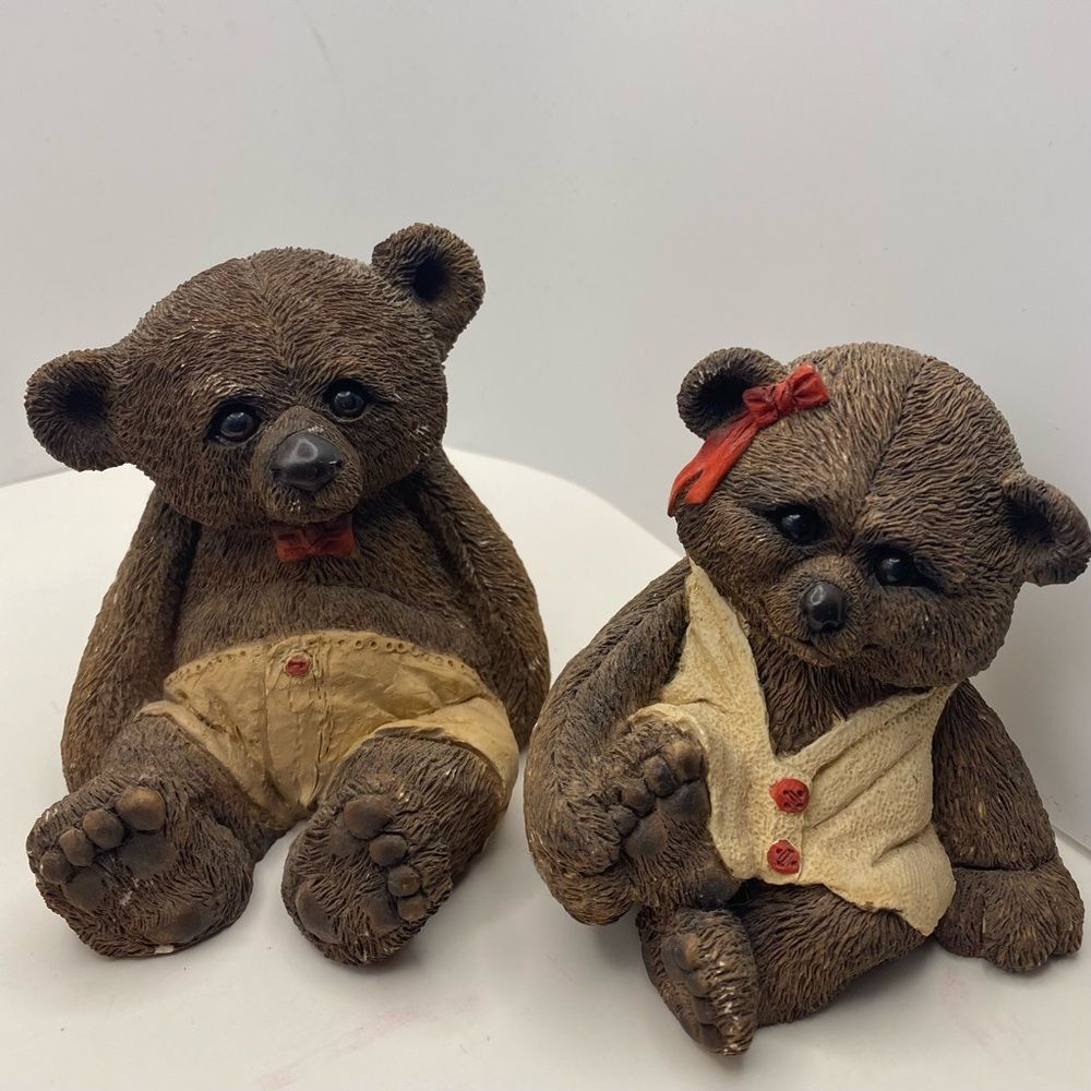 Vintage 1990 Stone Critters Animal Figurines – Pair of Collectible Critters